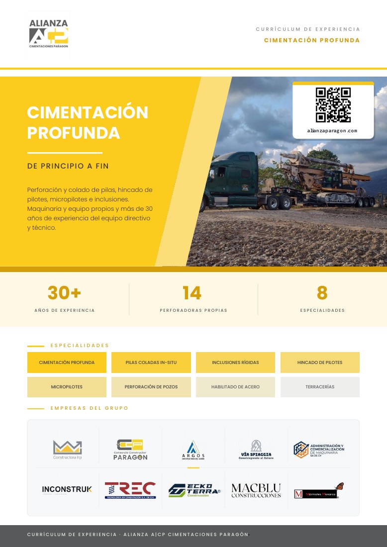 Portada del currículum de cimentaciones